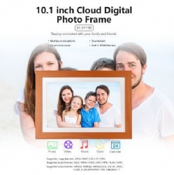 Wood Frame Ultra thin Private Model 10.1 Inch Cloud digital photo frame wifi